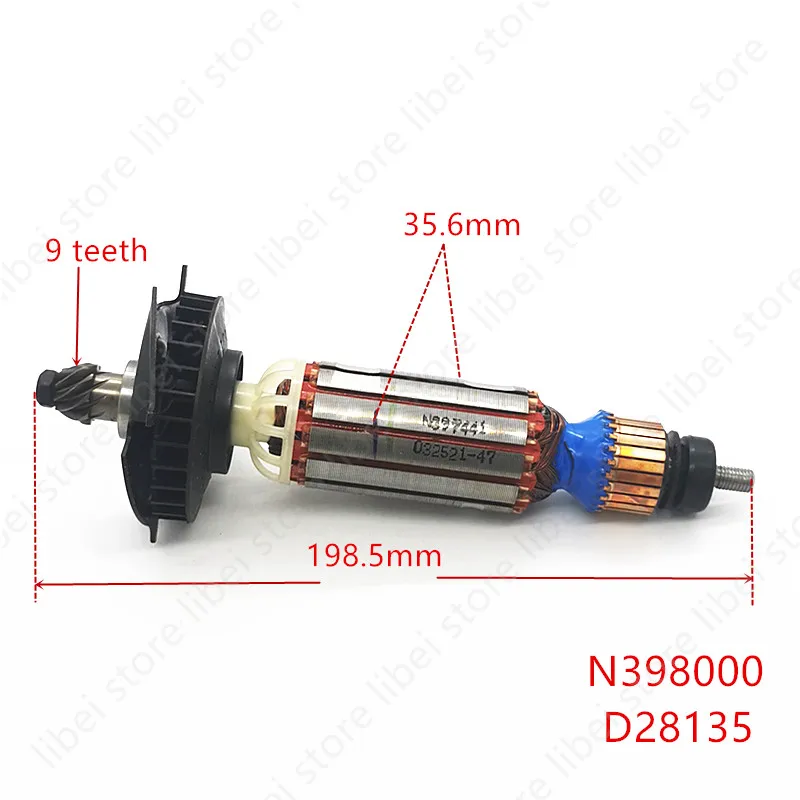 

N398000 637075-00 Armature RotorReplace for DeWALT D28135 D28132 D28136 D28137 D28132C Original AC220-240V Electric tools parts