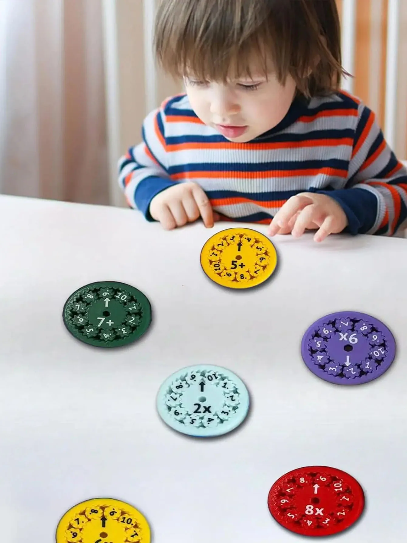 Tables de Multiextrêmes Maths Fidget Spinners pour Enfants, Jouets Rotatifs du Bout des Doigts, Fournitures de Salle d'Irritation, Fuchsia