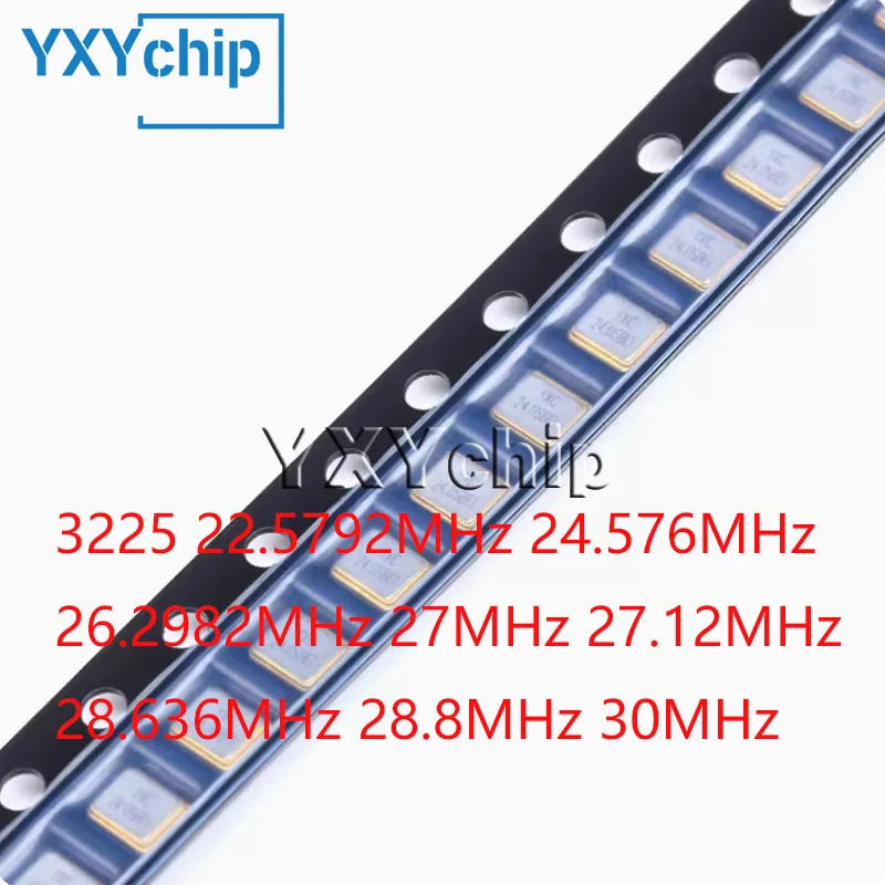 

10pcs 3225 22.5792mhz 24.576mhz 26.2982mhz 27mhz 27.12mhz 28.636mhz 28.8mhz 30mhz Smd Passive Crystal Oscillator Resonator 4pin