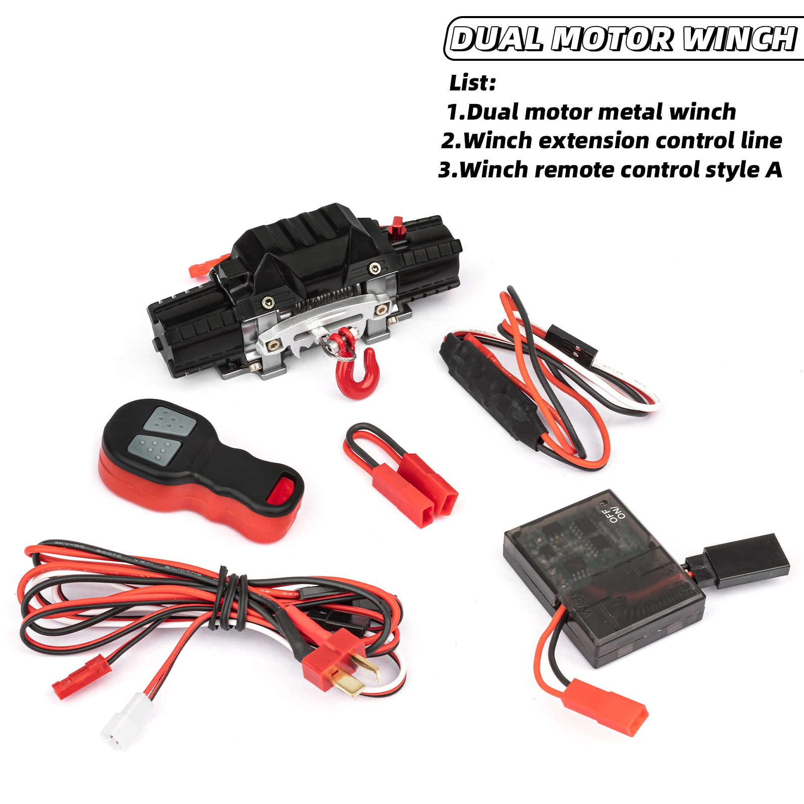 Rc Metalen Lier 8-15Kg Dubbele Motor Gesimuleerde Automatische Lier Voor 1/10 Rc Rupswagen Axiaal Scx10 Trx4 D110 Tamiya