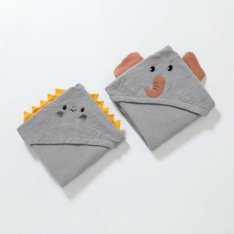 

F19F Baby Hooded Bath Towel for Toddler Newborns Strong Absorbent Bathrobe Blanket
