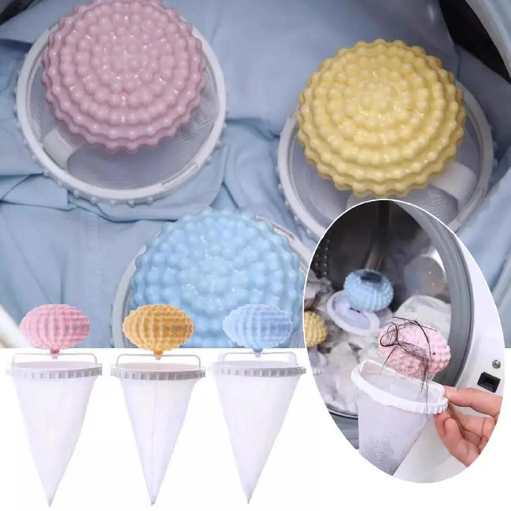 1Pc Reusable Washing Machine Filter Pet Fur Hair Lint Cleaning Mesh Filters Anti-Winding Catcher Laundry Tool Removal Float R9H7