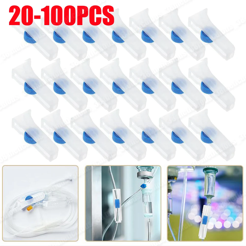 

20-100pcs Hose Flow Regulator Control Valve Fitting Medical Limiter Wheeled Infusion Tubing Flow Control Valve Device Adjuster