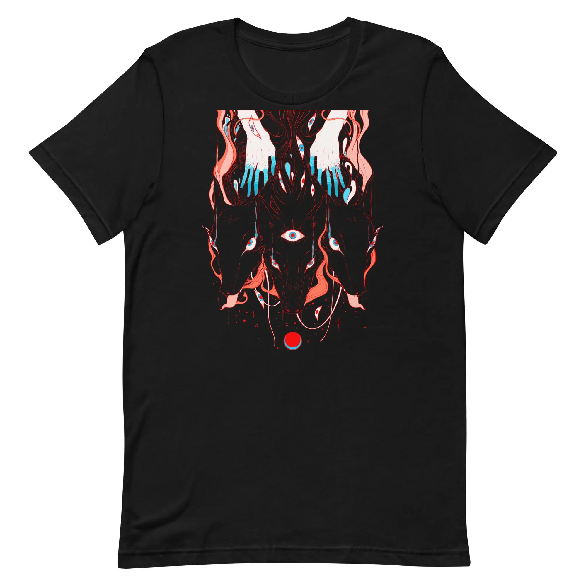 Camiseta de mitología griega Cerberus, camiseta gráfica de perro de tres cabezas, camiseta de arte oscuro del mundo, camiseta estética gótica oculta Unisex
