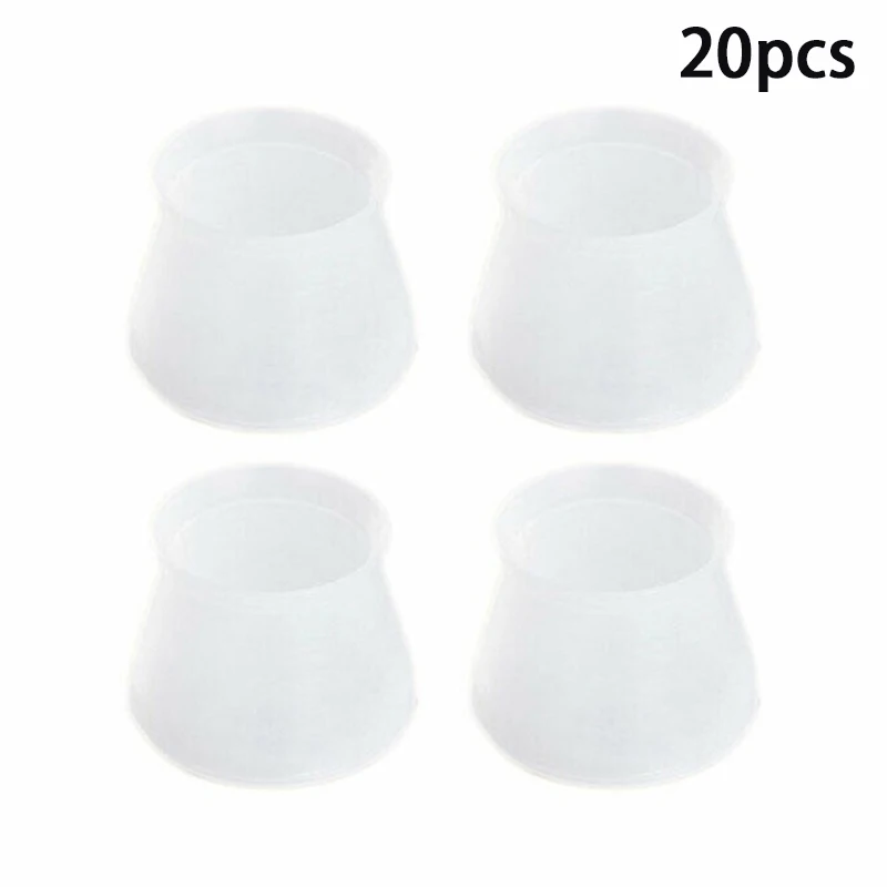 20PCS/Pack Silicone Furniture Chair Legs Floor Protection Chair Cover Round Anti-slip Table Feet Pad For Chair Floor Protector
