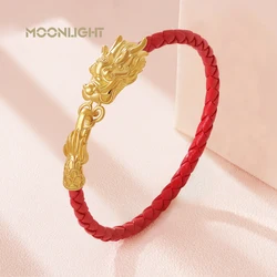 2024 Chinese Year of the Dragon Couple Bracelet for Women Man  Leather Bracelet Friendship Blessing Fashion Jewelry Party Gifts