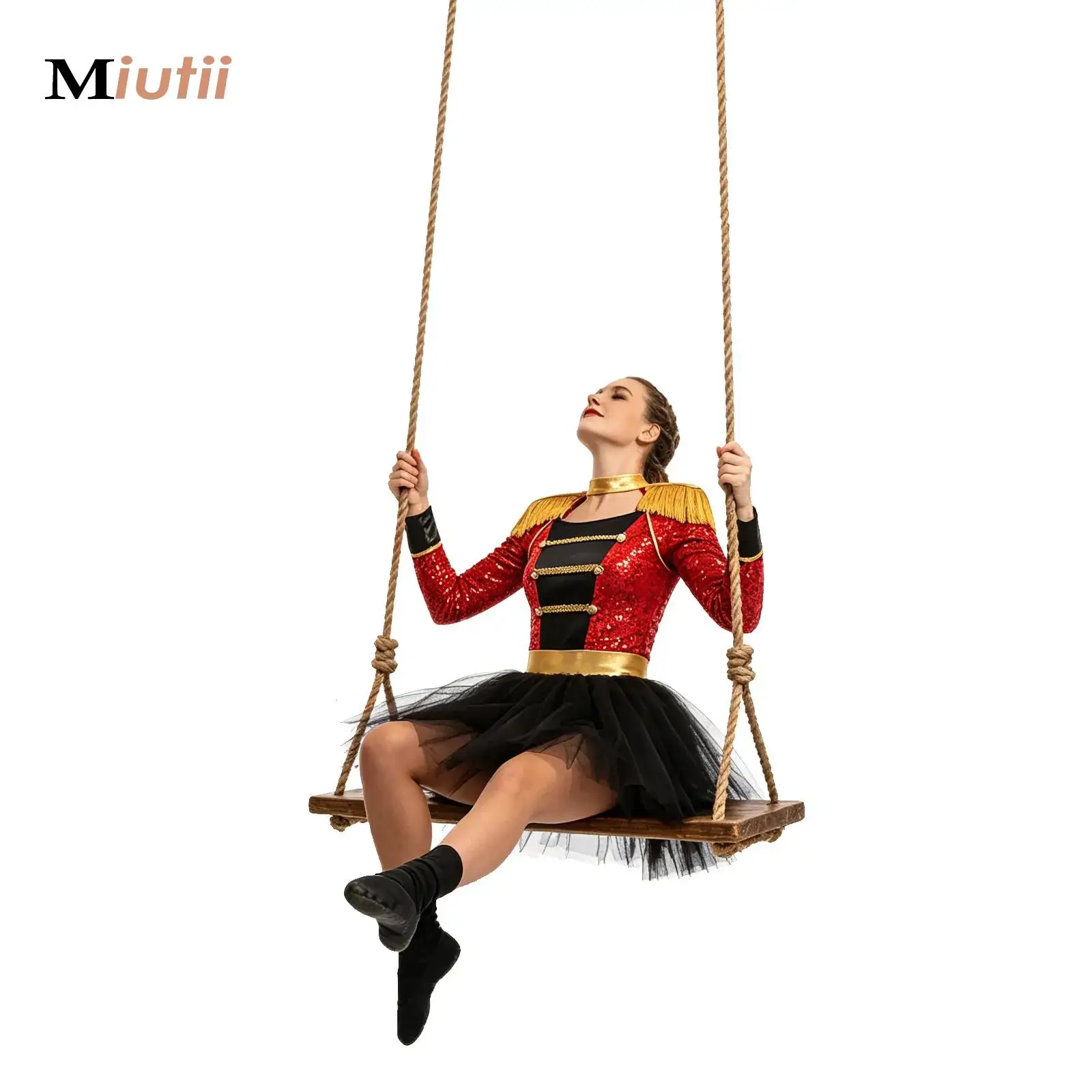 Disfraz de Cosplay de Director de Circo con Lentejuelas para Mujer, Vestido de Leotardo de Tul con Flecos en los Hombros, Disfraz de Fantasía para Halloween y Fiestas Rave
