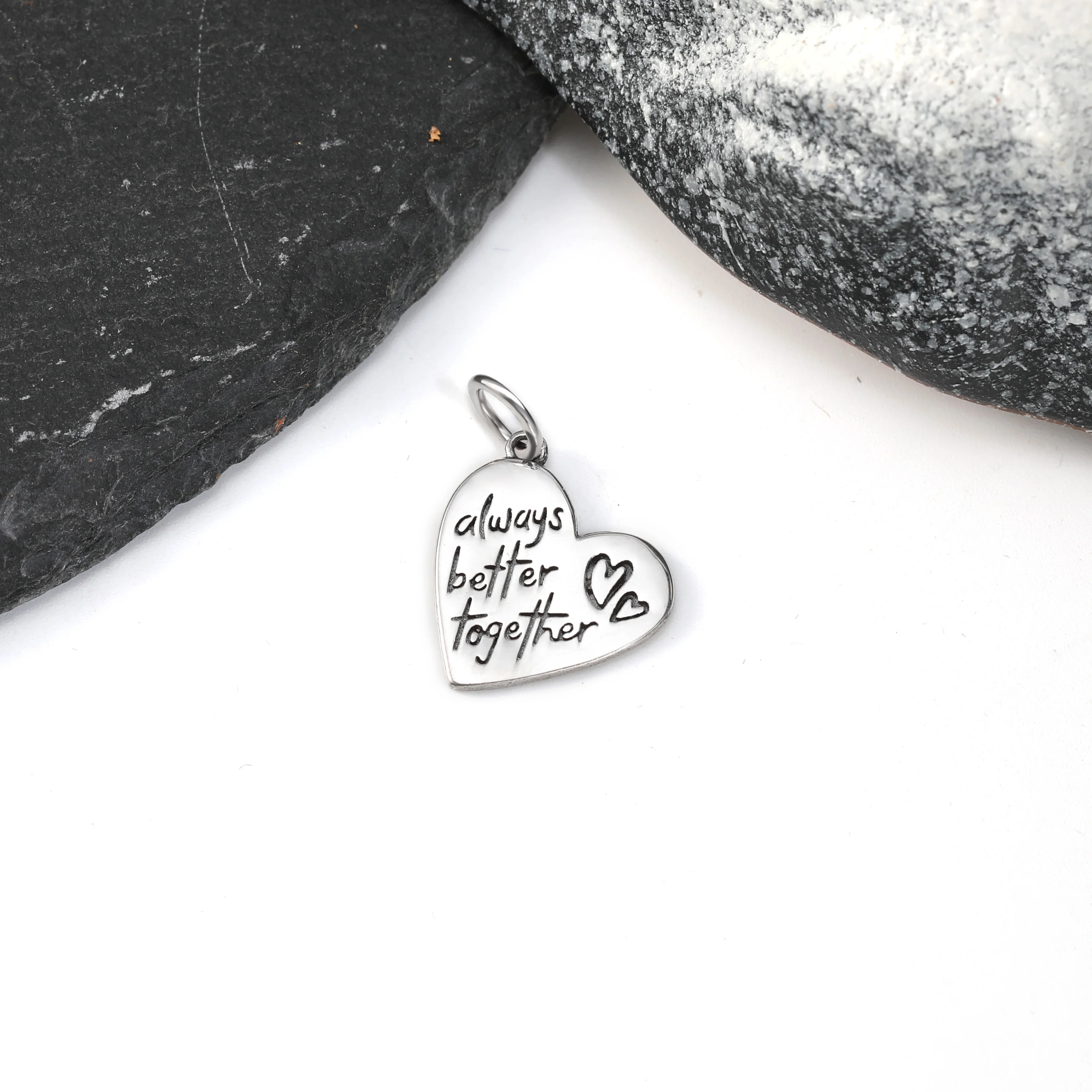 

DJ351 genuine 925 sterling silver fashion James Avery "Together, our hearts will always be stronger" pendant