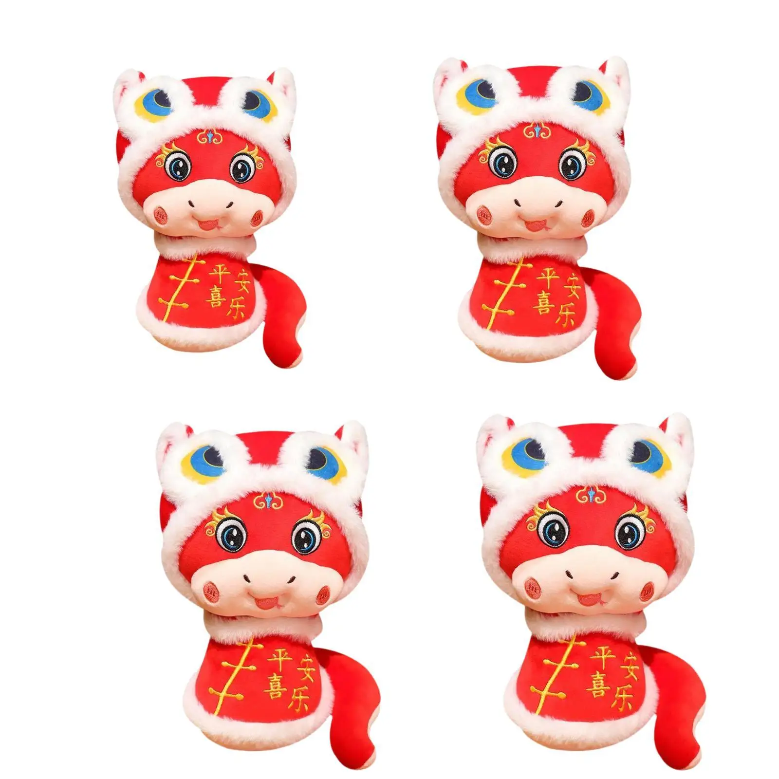 Chinese New Year Snake Plush Toy New Year Ornament Novelty Snake Doll Toy for Bedroom Hotel Dorm Living Room Household