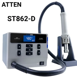 ATTEN ST-862D Hot Air Gun Rework Station 1000W Lead-free LCD Digital Display 220V Soldering Station For SMD PCB IC Repair Tool