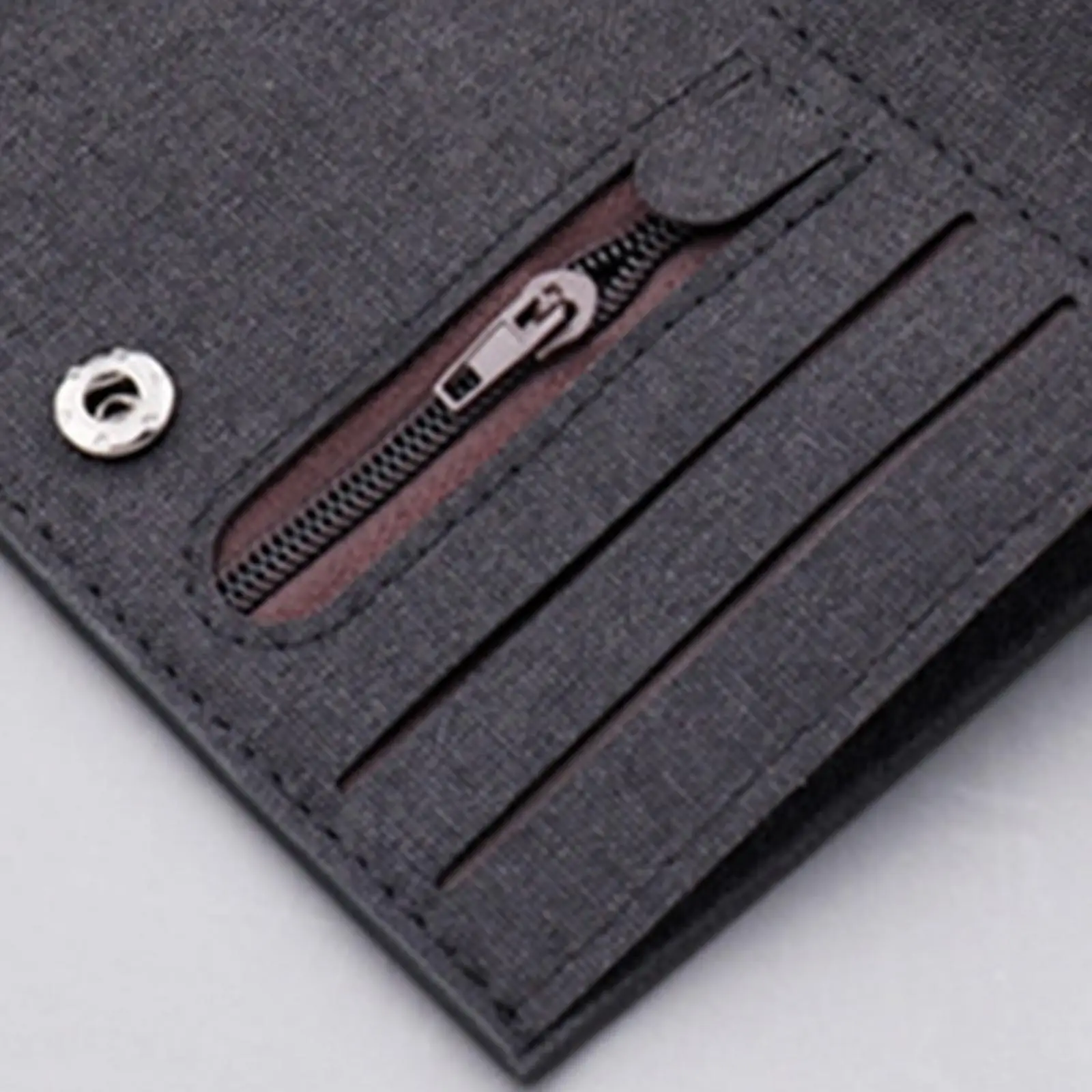 Mens Small Canvas Bifold Wallet with Coin Pocket Credit Card Holder ID Window for Teen Boys Daily