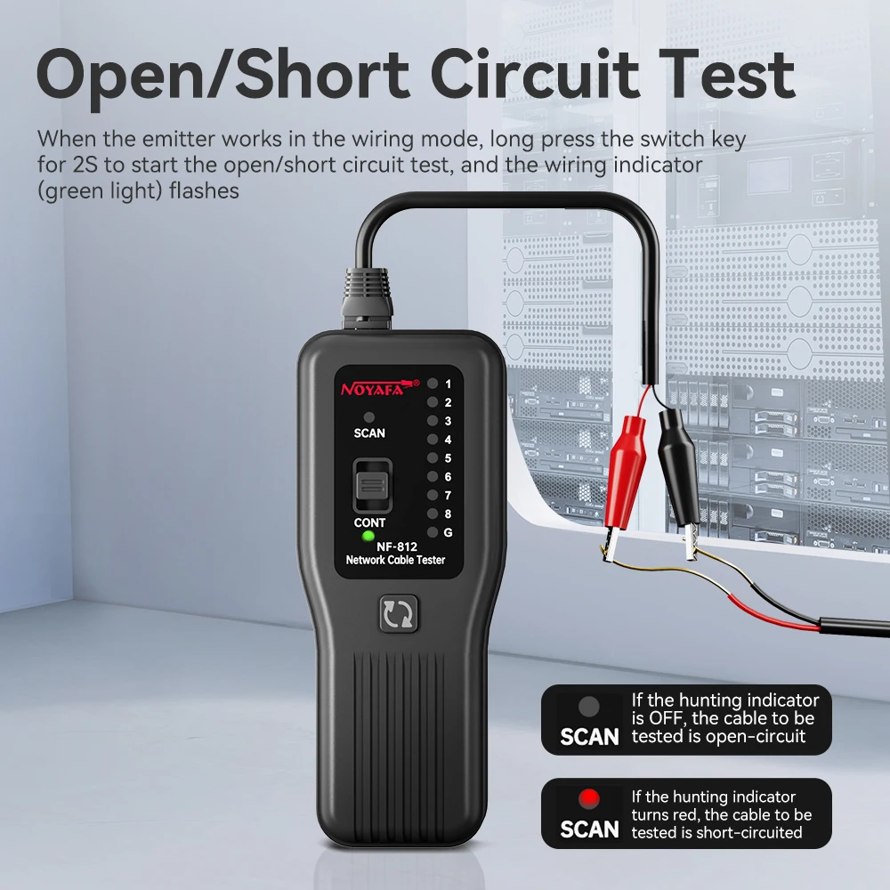 NOYAFA Network Cable Tester RJ45 RJ11 Cable Tracker NF-812 Cable Detector Burn Resistant 100V Continuity Tester Network Tools