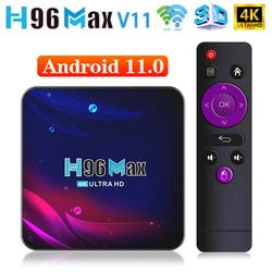 Dispositivo de TV inteligente H96 MAX Global, decodificador con Android 11, Wifi 2,4G y 5G, BT4.0, 4K, 3D, Android 11,0, Control por voz de Google