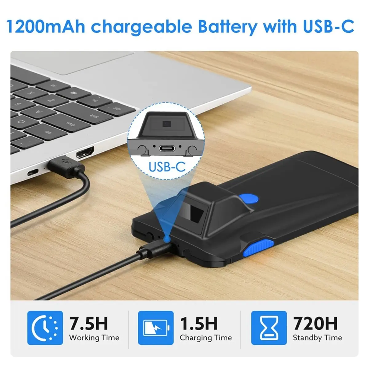 (A99Z] 2D Phone Back Clip Bluetooth Barcode Scanner Barcode Reader Data Matrix Code 1D 2D QR Scanner for Android IOS System