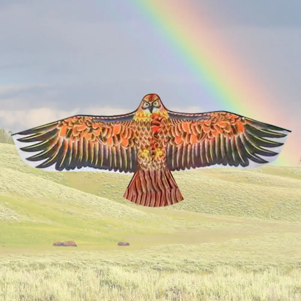 Neuer 1,1 m flacher Adlerdrachen mit 30 Meter Drachenlinie, Multi-Style-Vogeldrachen, Geschenk für fliegende Kinder