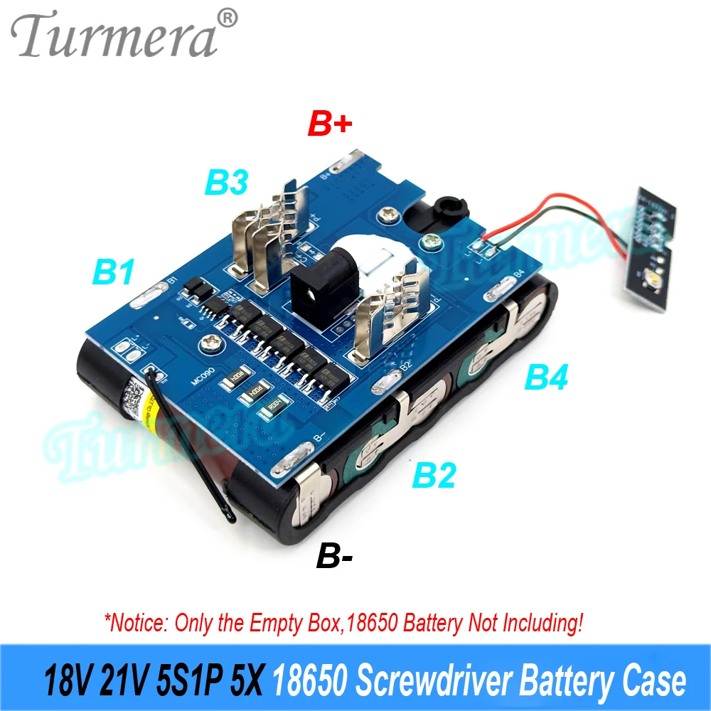 Turmera 18v 21v schrauben dreher batterie gehäuse 5x 10x 15x 20x 18650 halter 5s 50a max.100a bms schweiß nickel zum ersetzen der elektrischen bohrmaschine – Detail 7