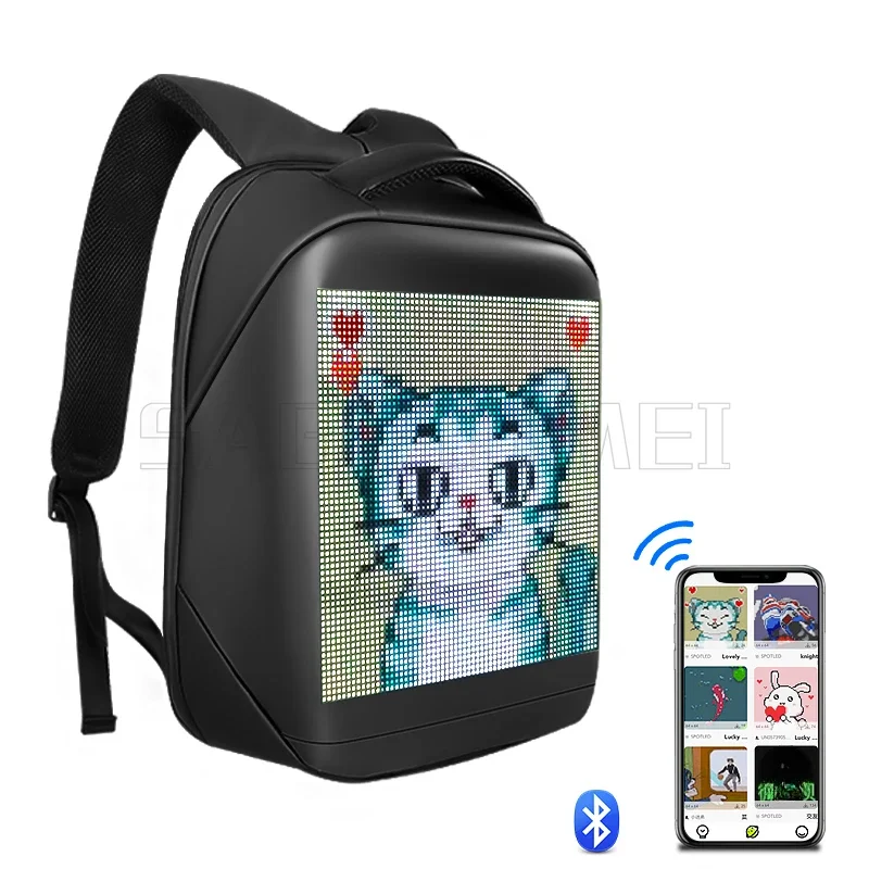 Neueste Smart Led Pixel Rucksack Werbung Licht Wasserdichte Outdoor Klettern Tasche Walking Billboard Led Screen Panel Schule Taschen