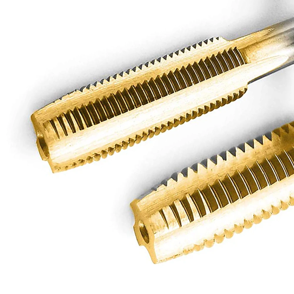 M35 Titanium Coated High Speed Steel Spiral Point Plug Thread Screw Tap Tool Set   2-2.5/3-4/5/6/8/10/12/14/16/18