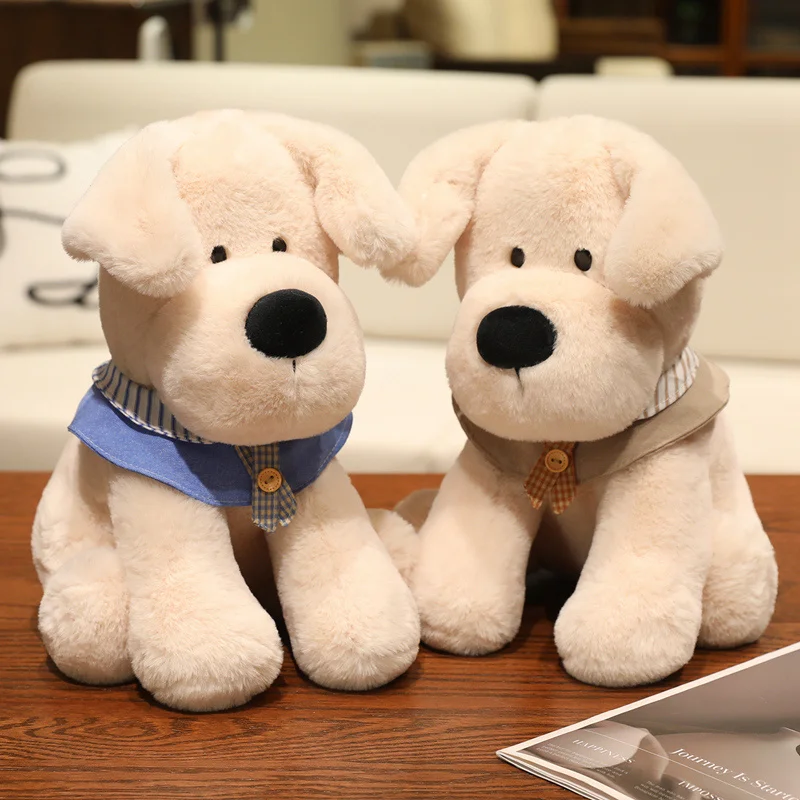 Fuzzy Labrador Retriever Plush Toy Soft Puppy Plushie Lovely Labrador Retriever Stuffed Doll Dog Animal Pillow Birthday Gifts
