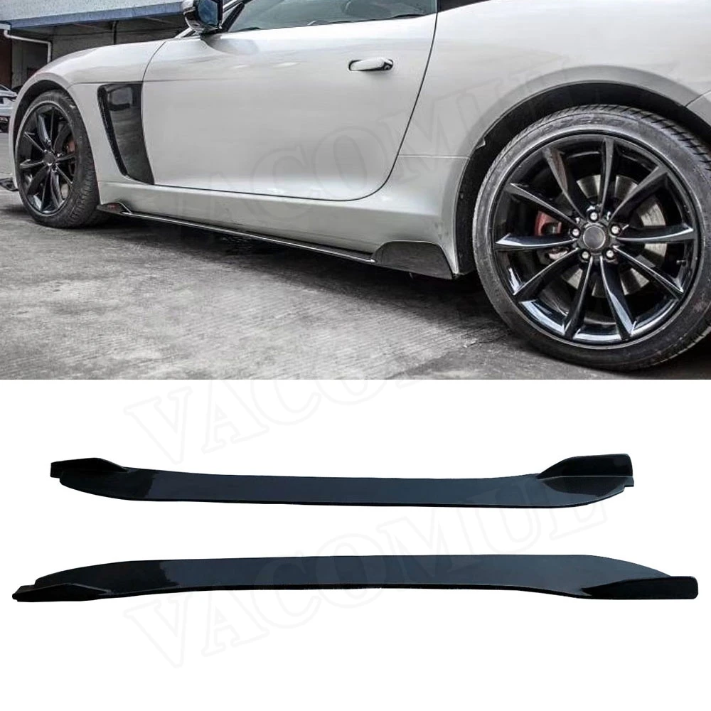 

VACOMUL Carbon Fiber Side Skirts for Jaguar F Type Coupe 2 Door 2015 2016 2017 2018 2019 2PCS Car styling Apron Extension Lip