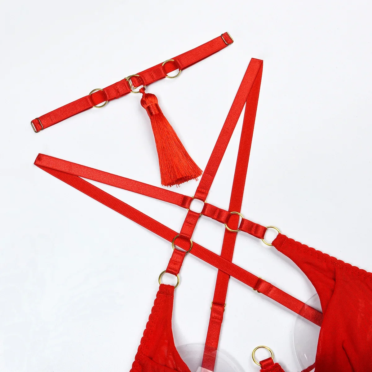 섹시 크로스 메쉬 란제리 세트 여성용 속이 비치는 이국적인 의상 여성 시스루 속옷 우아한 브라 & 팬티