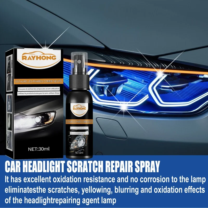 Car Headlight Restoration Polishing Kits Renovate Cleaning Repair Spray Headlamp Scratch Remove MaintenanceSponge Kit