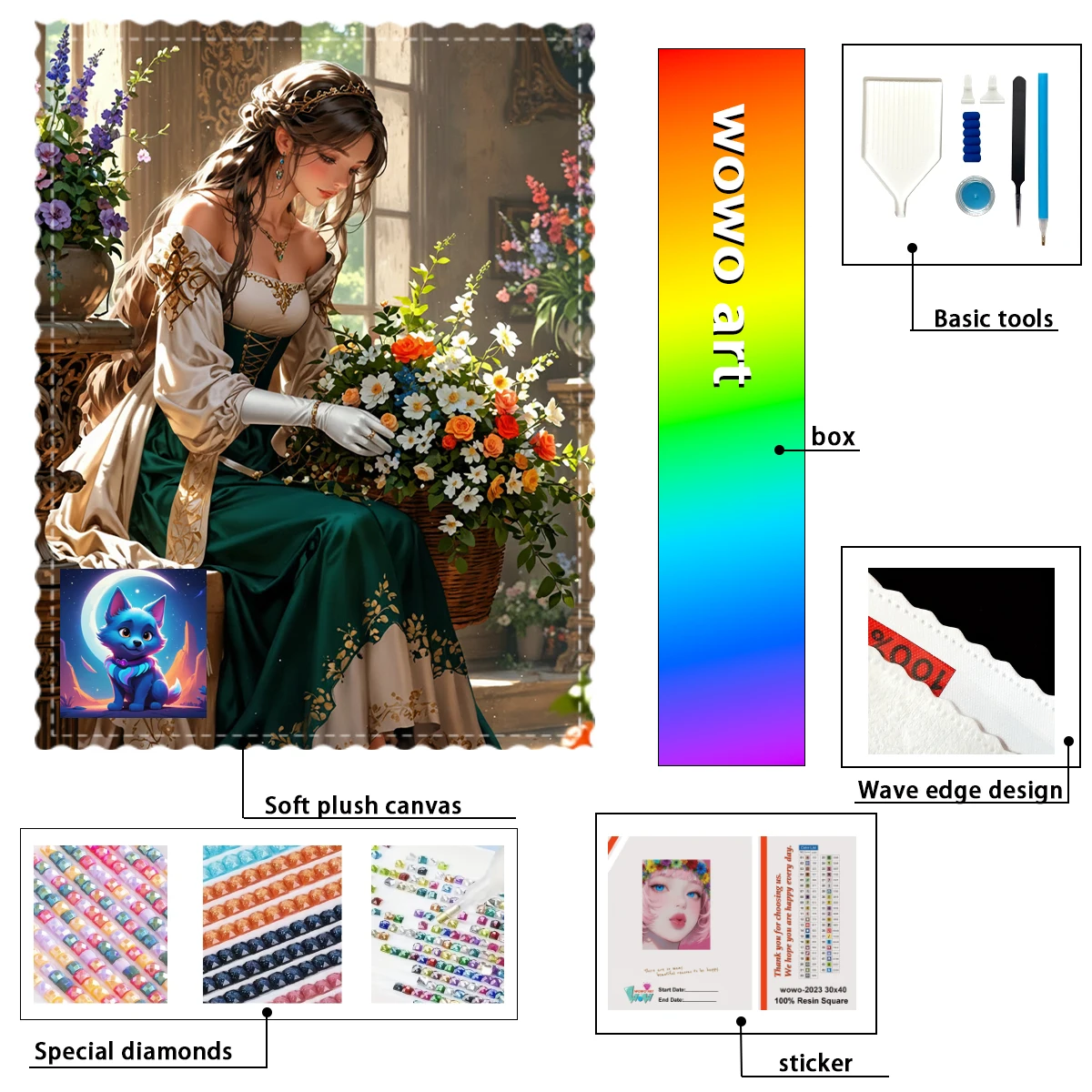 【deli_-diamond-art】the-girl-who-takes-car-crystal's-sought-after-flame-crystal-ab-rhinestone-fd-rhinestone-perfect-resin-diamond