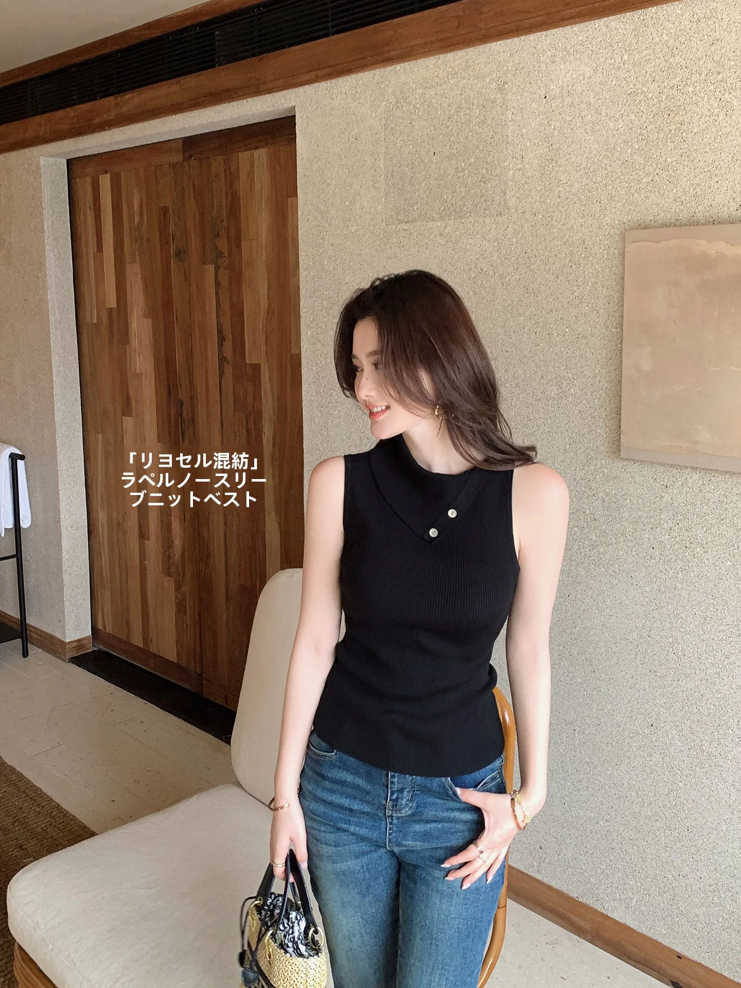 

Женский шелковый вязаный жилет Ms.Daoge: приталенный летний топ без рукавов с отложным воротником, дышащий, комфортный, однотонный, для повседневной носки