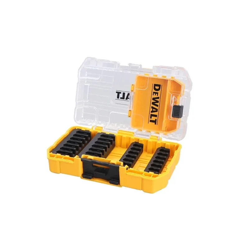 DEWALT รุ่น DT70801 TSTAK, กล่องแข็งแรงทนทาน, ช่องเก็บสกรู, ที่เก็บดอกสว่าน, สว่านไฟฟ้าแบบล็อคได้และวางซ้อนกันได้, กล่องเก็บเครื่องมือ
