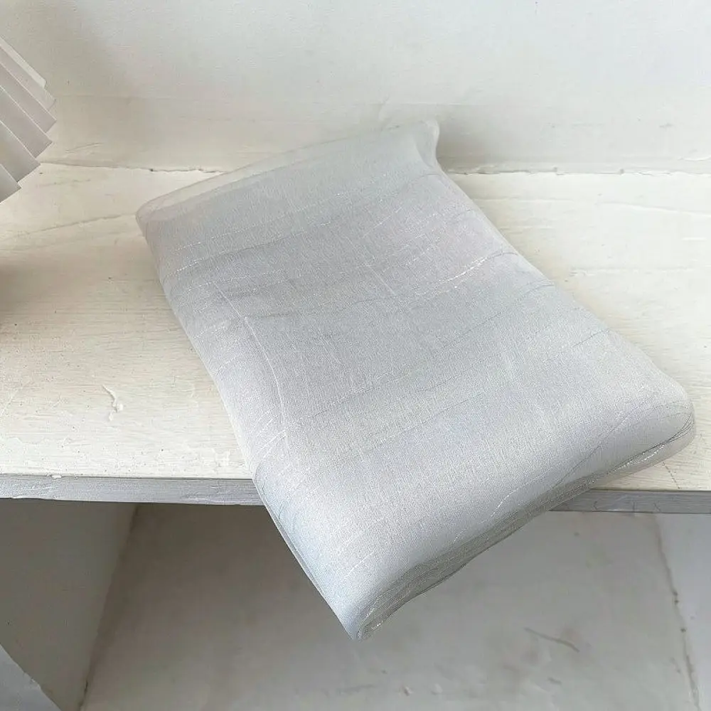 Elegant Women Faux Silk Scarf Metallic Texture Shawl Lightweight Breathable Sun Protection Wrap Summer Beach Accessory