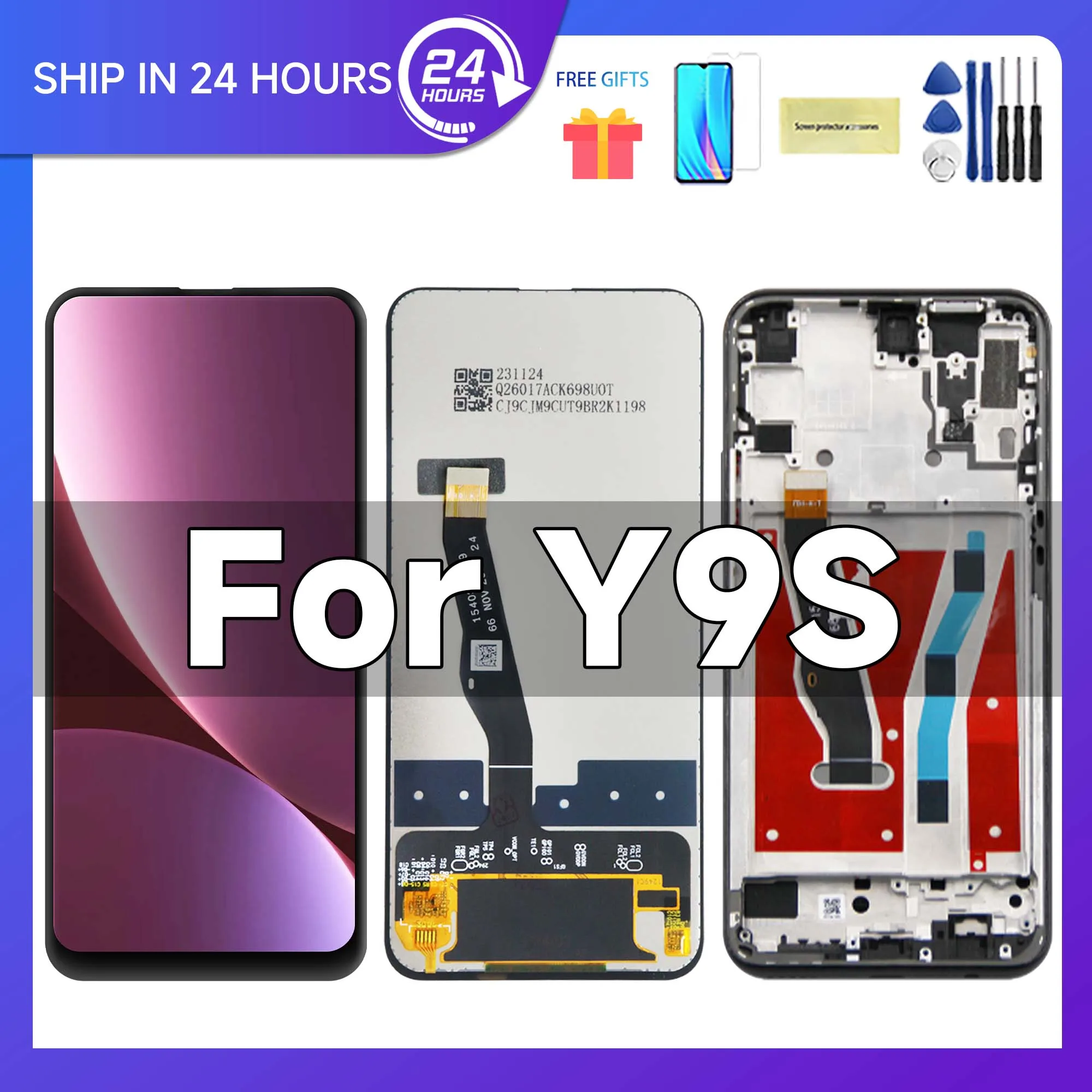 High Quality For Huawei Y9S LCD Display Digitizer Assembly Touch Screen Apply to For Huawei Y9 s STK-L21 STK-LX3 STK-L22 Lcd