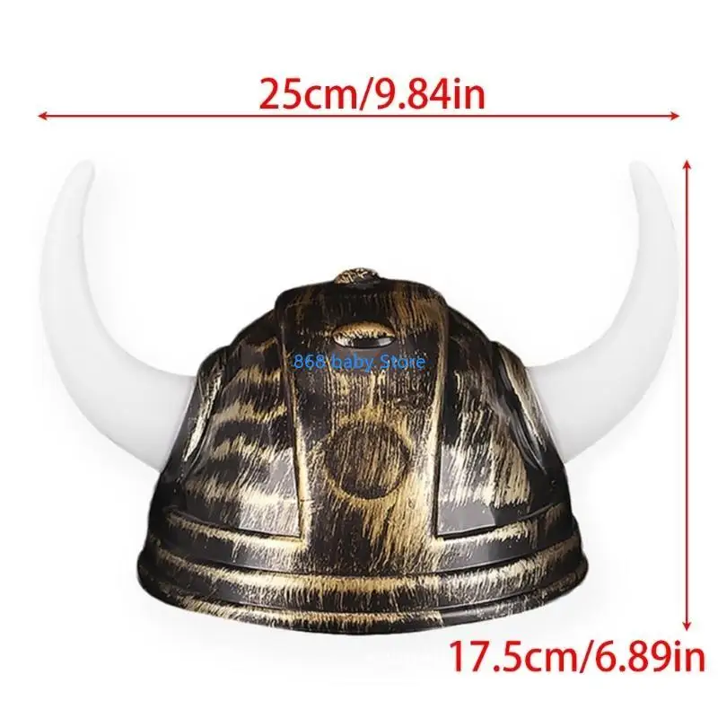 29EE VikingHelmet تأثيري حلي اكسسوارات قبعة الدراما مسرحية الدعائم قبعة مقرن