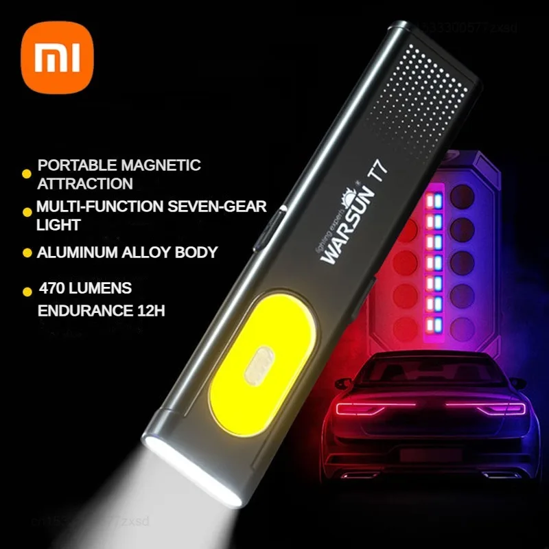 New Xiaomi Outdoor LED Keychain Flashlight 800Lm Portable Mini Torch Light Pocket Lantern Flood Emergency Work Light With Magnet