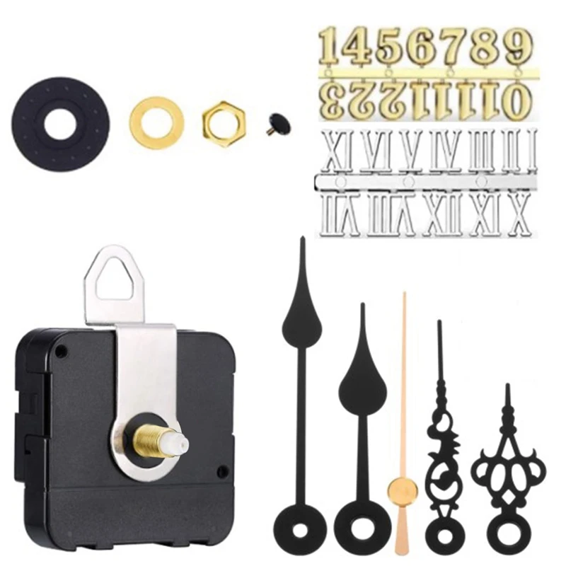 DIY Silent  Quartz Clock Movement Mechanism Clock Numerals Kit With 2 Of Short Hands Clock Parts Repair Replacement