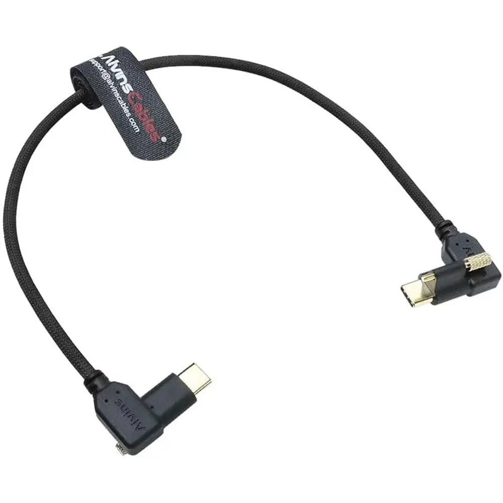 Alvin's Cables Locking USB-C to USB-C Power Cable Ultra-Flexible for Blackmagic Pyxis Monitor,URSA Cine EVF, USB-C 3.2 10Gbps Da