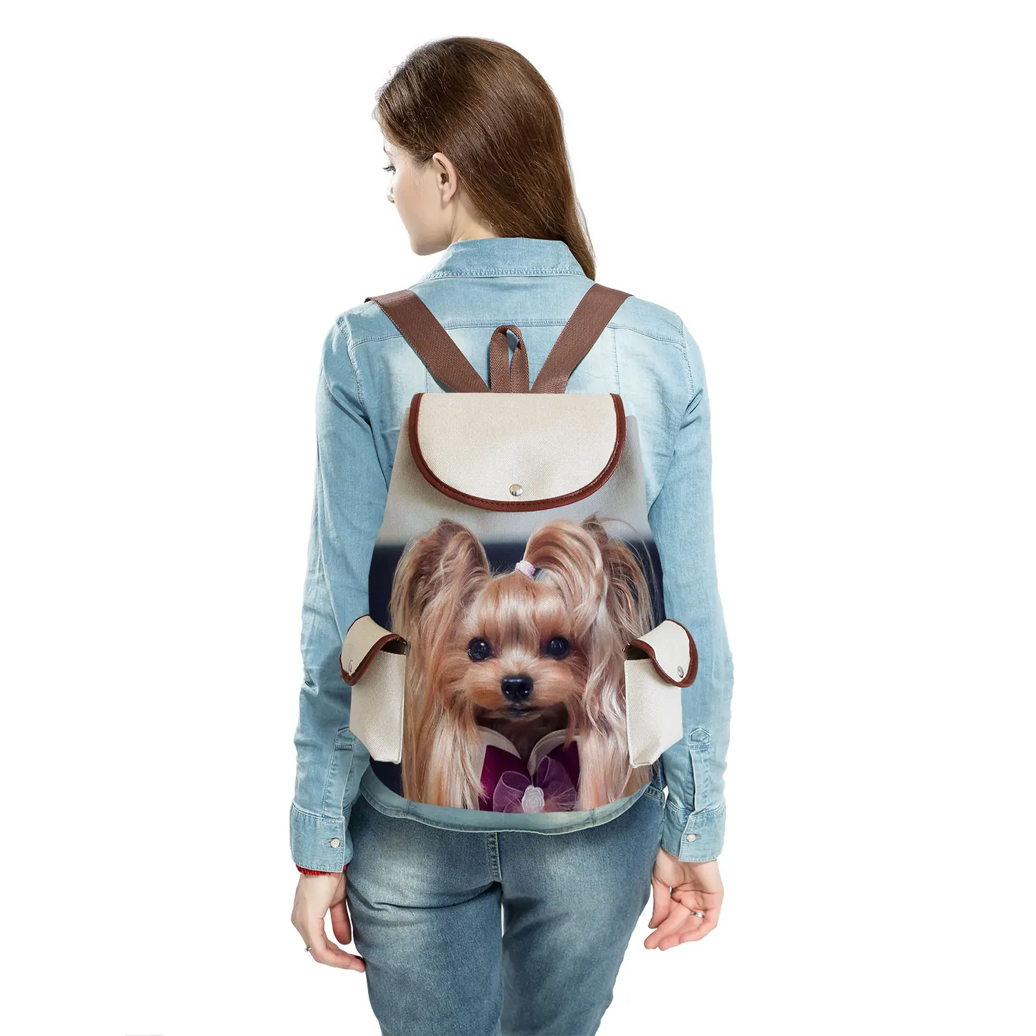 Borse stampate per cani Shih Tzu personalizzate designer zaino da viaggio per lo Shopping durevole Cute Animal Women Casual outdoor Packs