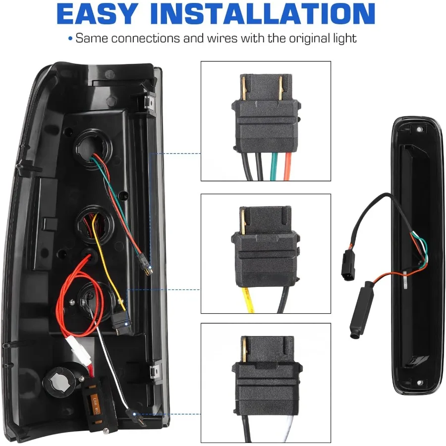 ضوء خلفي + مصباح شحن الفرامل الثالث لسيارة شيفروليه سيلفرادو 1500 2500 20032006 وسيلفرادو 3500 20042006 متوافق مع S #5