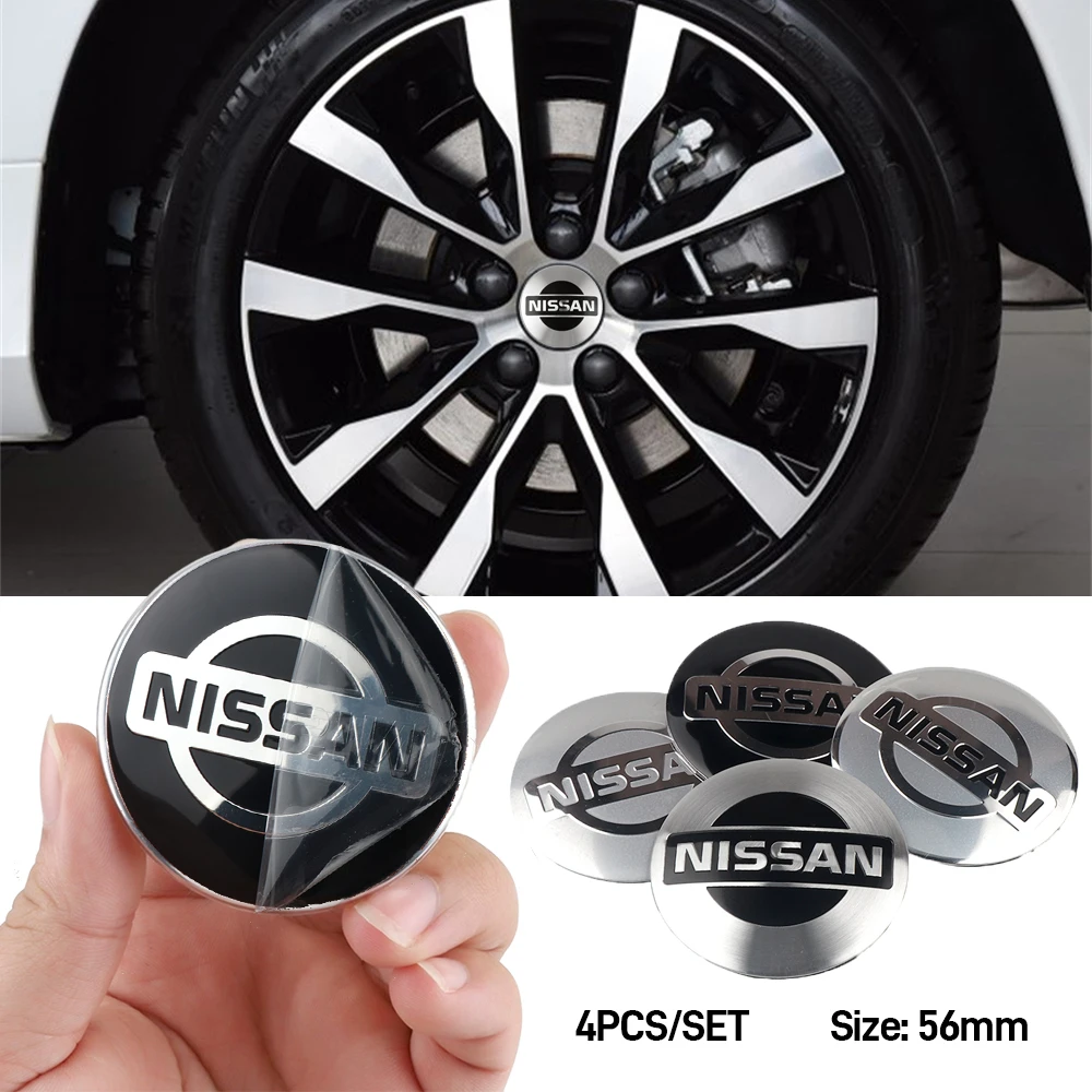 4Pcs 56mm Car Wheel Center Cap Decal Sticker Badge Accessories For Nissan Nismo Tiida Teana GTR Juke Note Versa Almera X-Trail