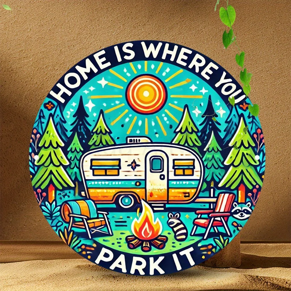 Vintage RV Camping Aluminum Wall Decor - 7.8