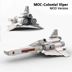 NEW MOC Spaceship Battlestar Galactica The Iconic Space Colonial Viper Fighter Model Building Blocks Bricks Toys Gifts Boys Set