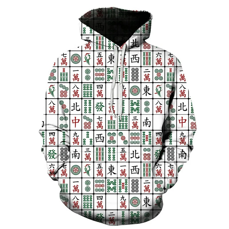 3D Recreational Games Mahjong Printing Hoodies Men Women Fashion Streetwear Hooded Sweatshirts Cool Hip Hop Get Rich Tops