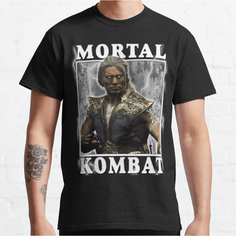 

Fujin MK 80s retro video game Mortal Kombat 1 Short-sleeve crewneck T-shirt for men large size Adult Tops S-6xl