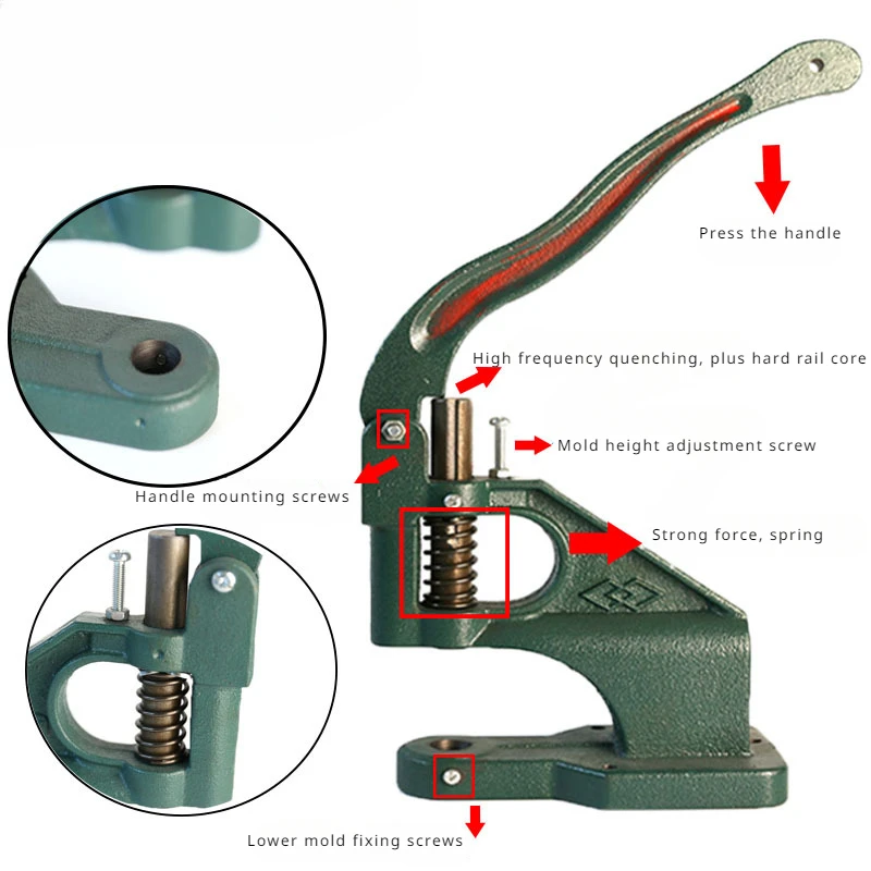 Iron Portable Desktop Multifunctional Manual Hand Press Buckle Machine