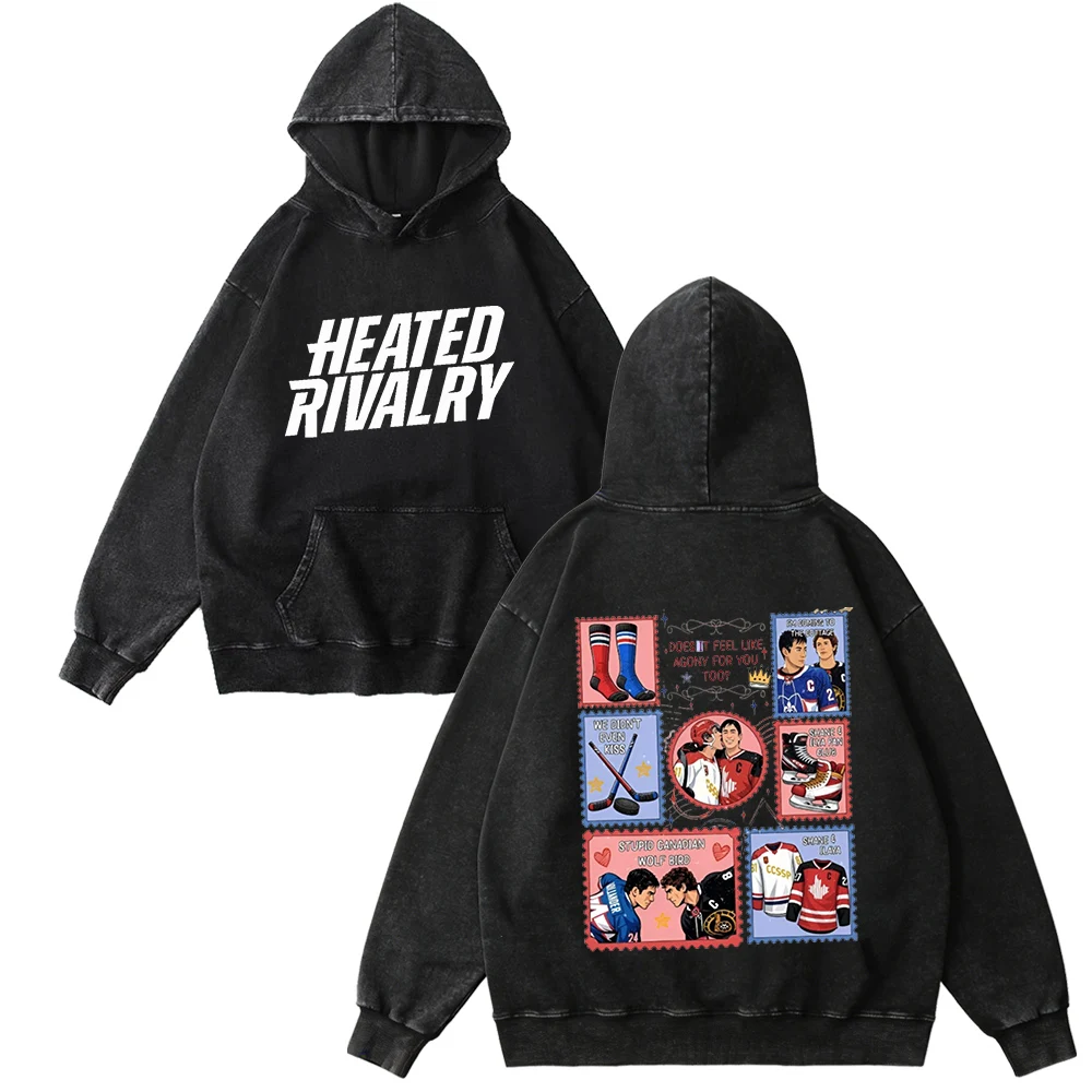

Толстовка с принтом Heated Rivalry, винтажный стиль, хлопок, для мужчин и женщин, хип-хоп, спортивная, высокое качество, модный пуловер, свитшот
