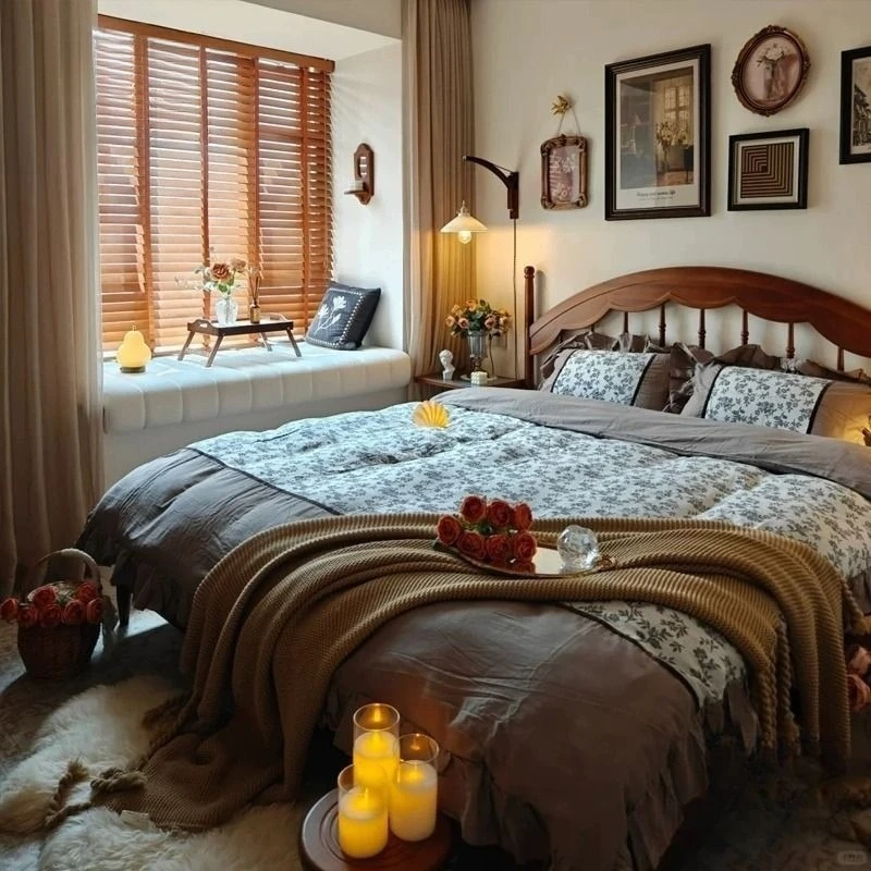 New Chinese walnut harp queen bed Windsor bed  in solid wood single bed