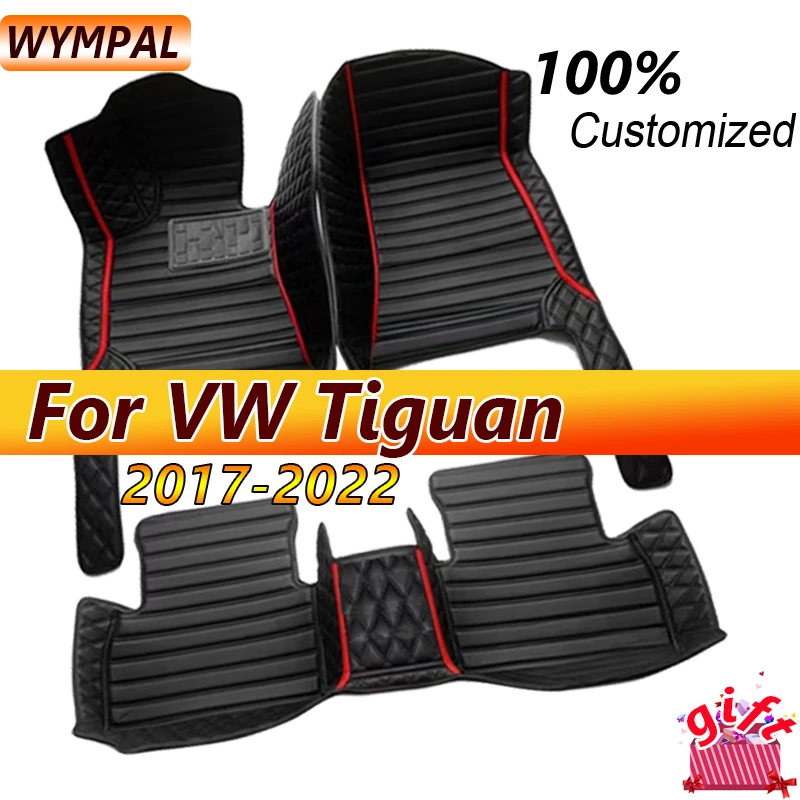 Floor Mats For VW Tiguan Allspace AD BW 2017~2022 Waterproof Carpet Car Floor Mat Tapis Voiture Car Accessories Interior