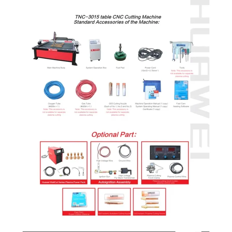High Precision Table CNC Plasma Cutting Machine With Good Quality TNC-3015