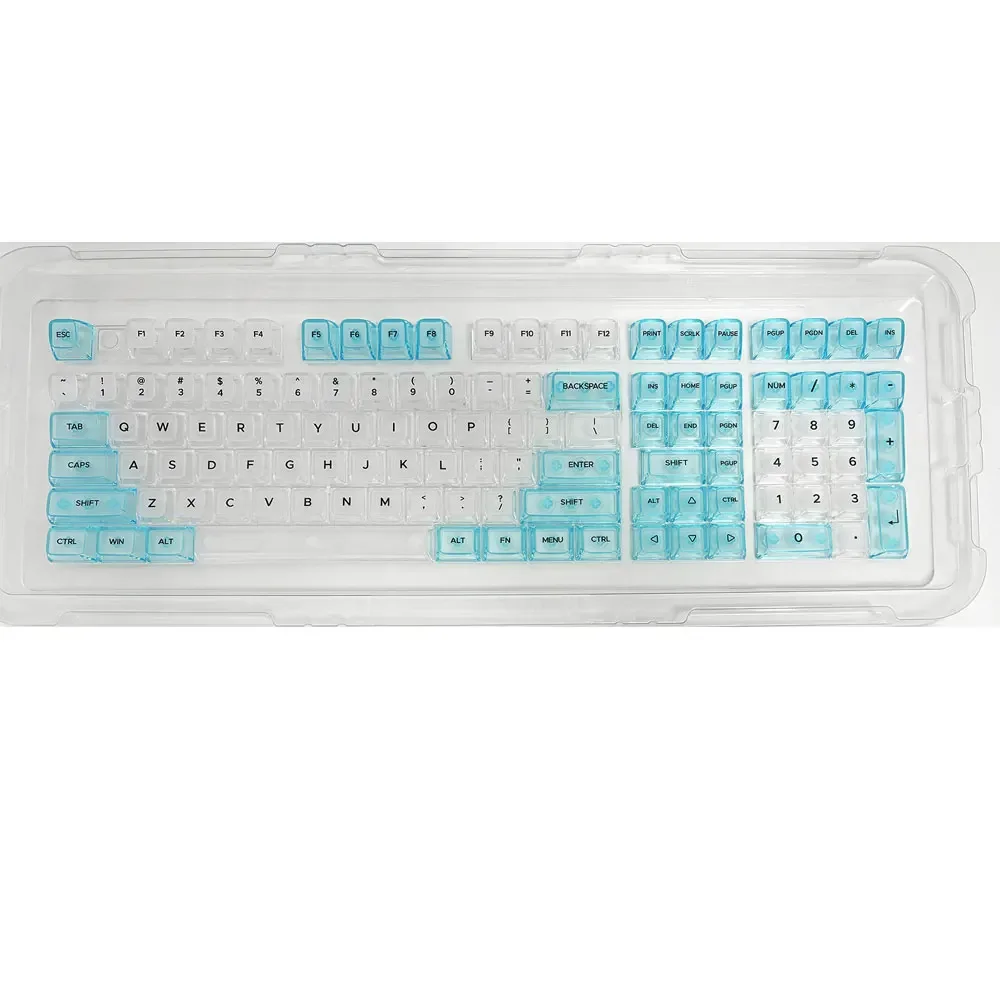 Dubbele Kleur Transparante Keycaps Volledige Set Xad Hoogte Pc Thermische Sublimatie Voor 61 68 75 84 87 98 104 108 Mechanisch Toetsenbord