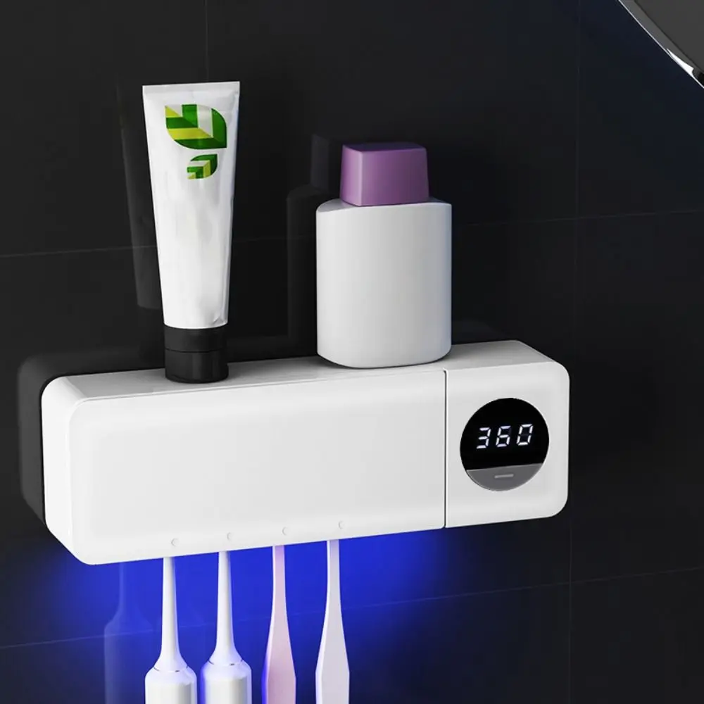 4スロットuv滅菌歯ブラシホルダー、インテリジェント滅菌デジタルディスプレイ付き電動歯ブラシ滅菌器、充電式