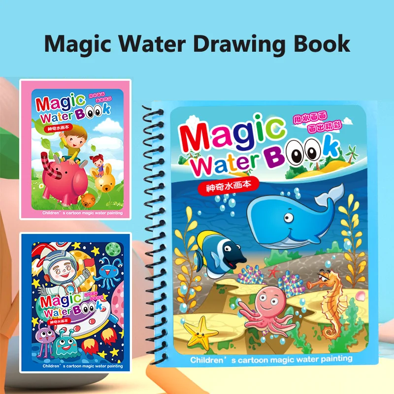 Montessori Toys Magic Water Drawing Book Kids Educational Games Paintings Children Coloring for Babies From 1 Year to 3 Toys